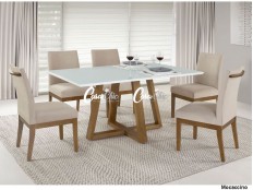 Conjunto Mesa de Jantar Versatile Kyara com 06 Cadeiras 1.40 x 0.90 Retangular